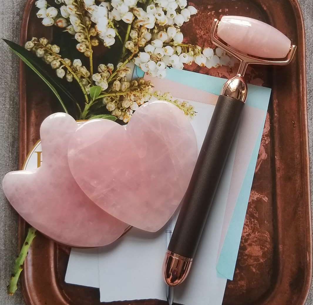 Rose Quartz Sonic Vibration Contour Roller – CLB LUXE