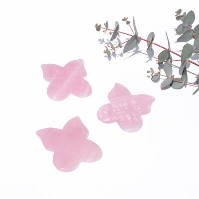 Rose Quartz Butterfly Gua Sha