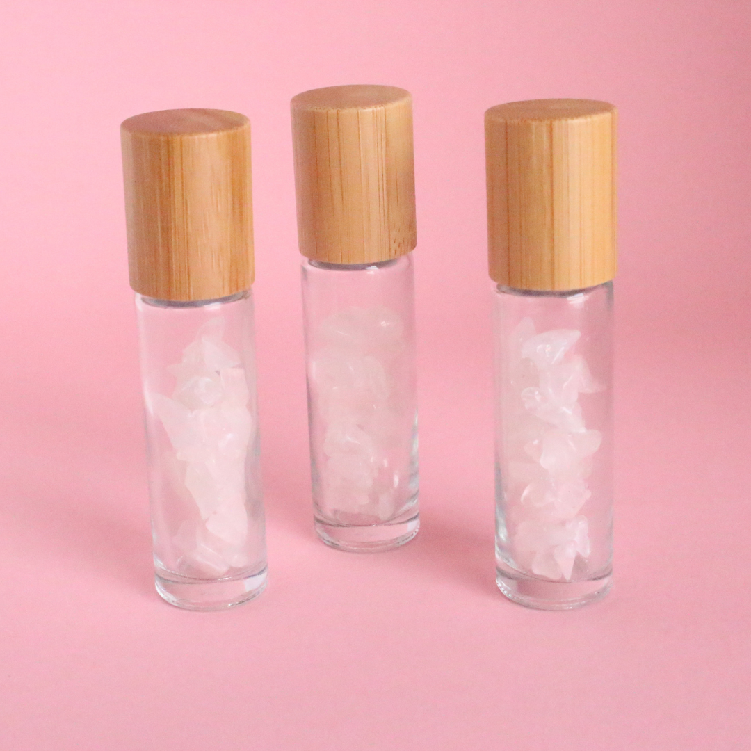 Rose Quartz Crystal roller bottle set of 5