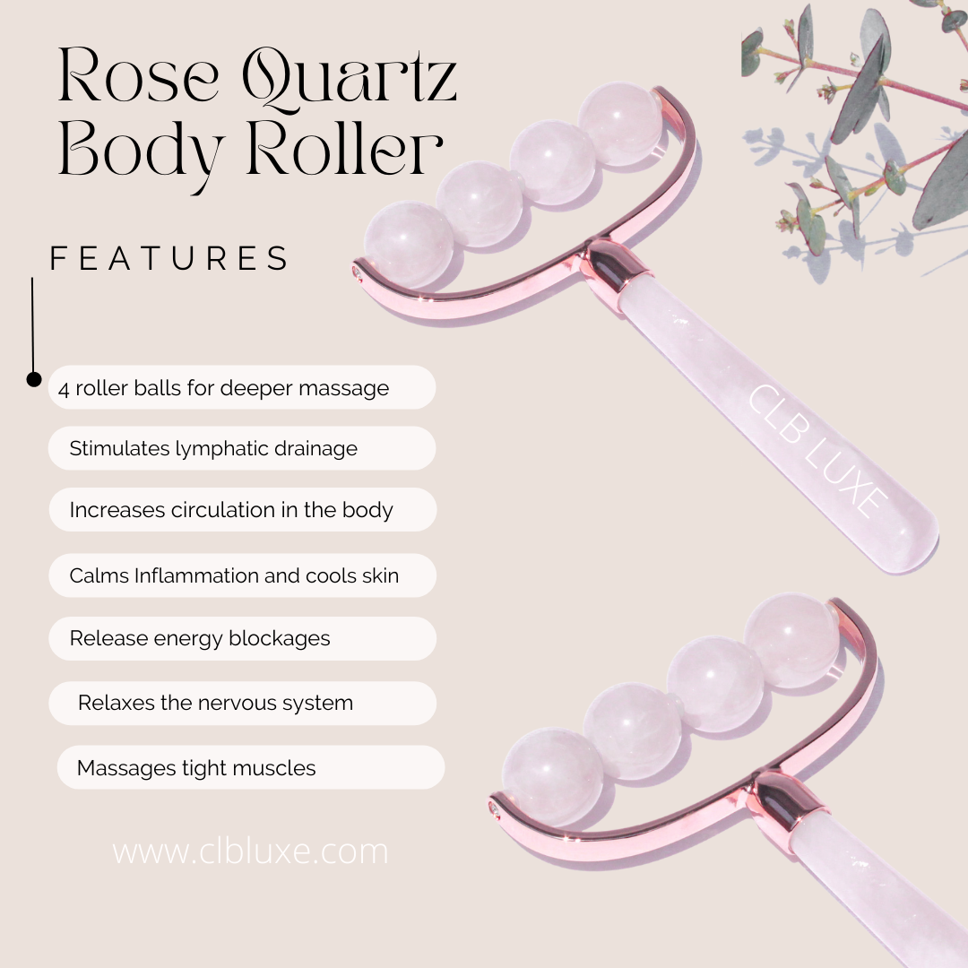 Rose Quartz Large Body Massage Roller
