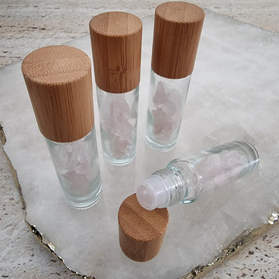 Rose Quartz Crystal roller bottle set of 5